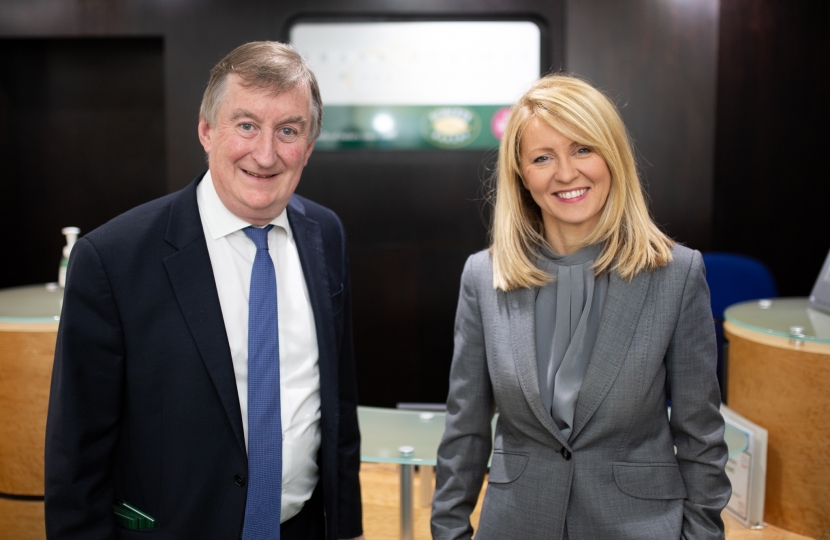 Esther McVey MP with Mike Roberts, Deputy Chairman of Roberts Bakery
