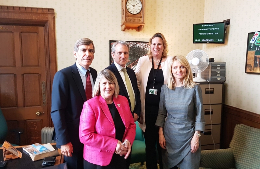 Esther with Secretary of State, Damian Hind and fellow MPs David Rutley, Fiona Bruce and Antoinette Sandbach