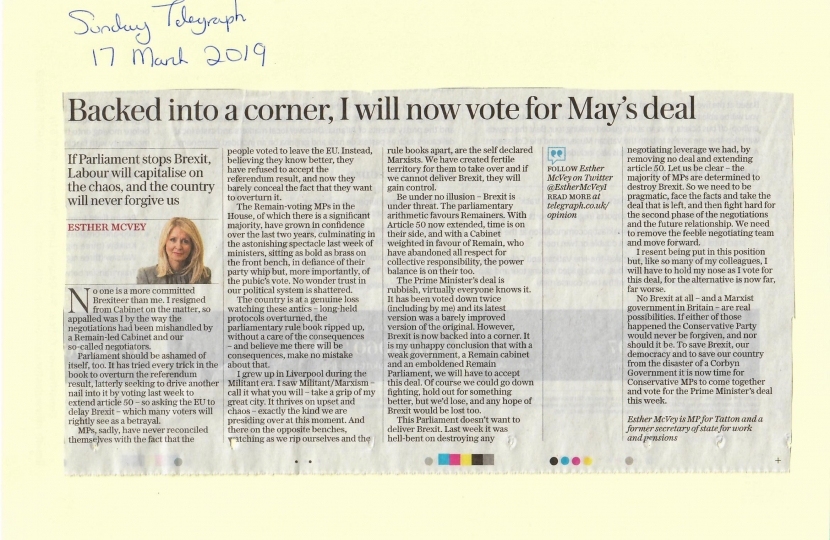My article in the Sunday Telegraph