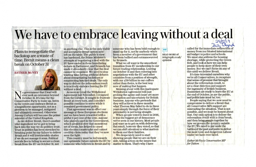 My article in the Daily Telegraph today