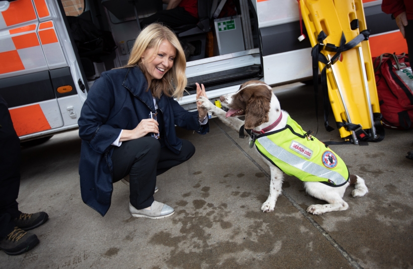 Esther and Isla, the search and rescue dog