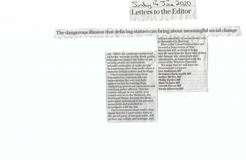 Letter in the Daily Telegraph