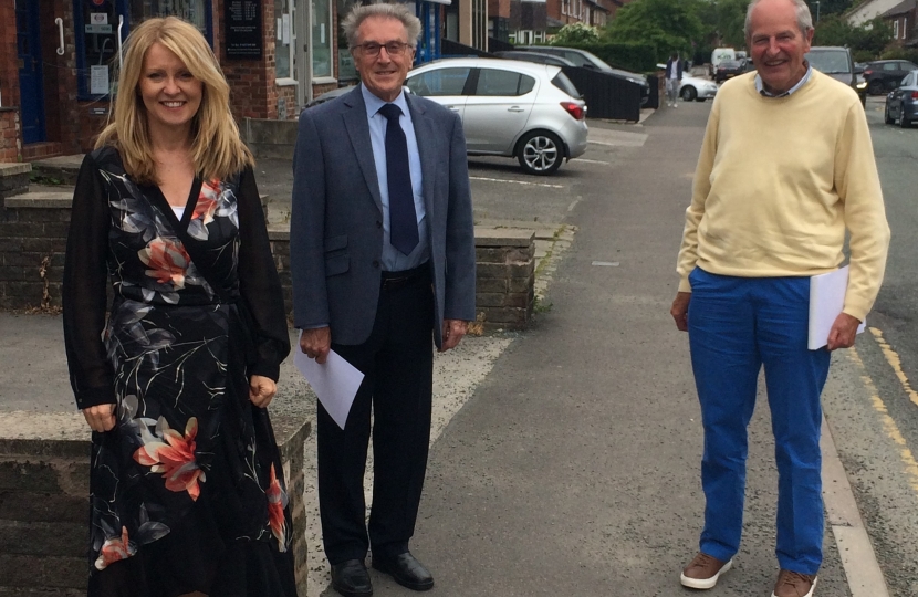 Esther McVey and Stuart Kinsey and Christopher Dobson of the Wilmslow Civic Trust