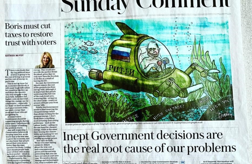 Article in the Sunday Telegraph 9th January 2022