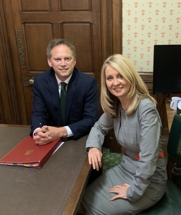 Esther with Secretary of State, Grant Shapps